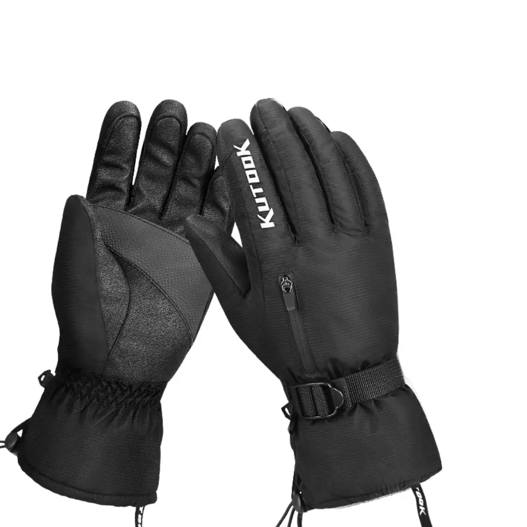 Gants de ski hommes noirs imperméables avec poche