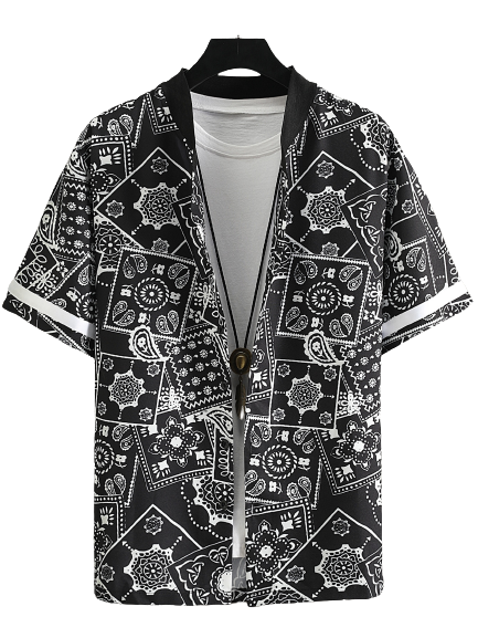 Chemise baseball homme noire