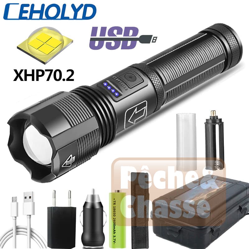 🔦 Phare-X Pro : Lampe torche LED ultra-puissante, compacte et zoomable pour tactique et outdoor – Image 9
